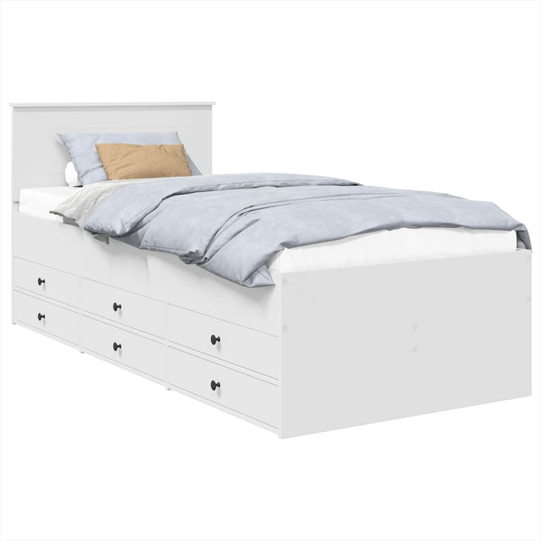 Tagesbett 75x190 cm Weiß/Schwarz