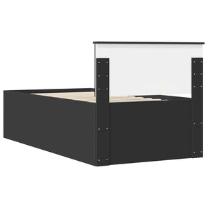 Schwarzes Tagesbett mit Schubladen 75x190 cm