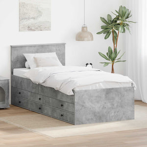 Tagesbett 70x190 cm Beton Grau/Schwarz