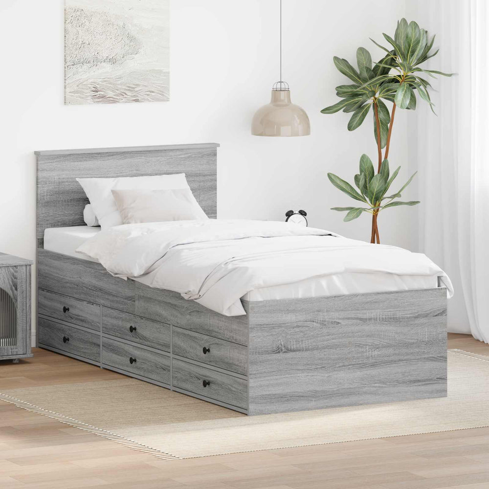 Tagesbett 75x190 cm Grau Sonoma/Schwarz
