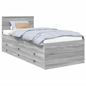 Tagesbett 75x190 cm Grau Sonoma/Schwarz
