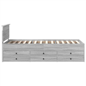 Tagesbett 75x190 cm Grau Sonoma/Schwarz