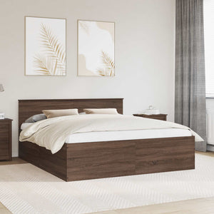 Bettrahmen 200x200 Braun Eiche Holzwerkstoff