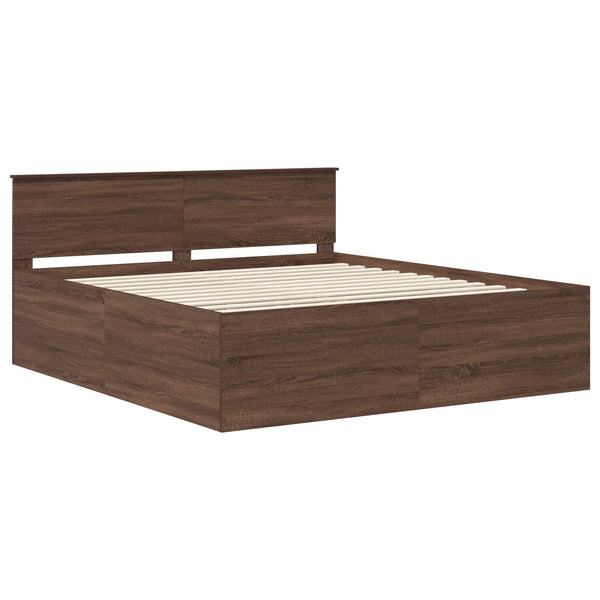 Bettrahmen 200x200 Braun Eiche Holzwerkstoff