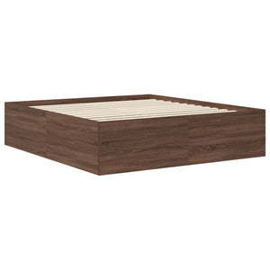 Bettrahmen 200x200 Braun Eiche Holzwerkstoff