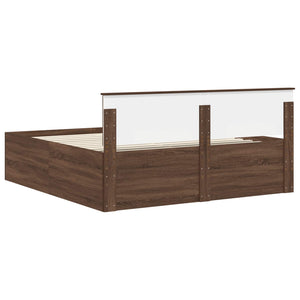 Bettrahmen 200x200 Braun Eiche Holzwerkstoff