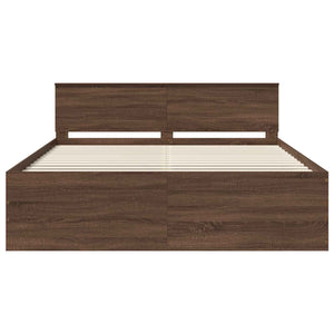 Bettrahmen 200x200 Braun Eiche Holzwerkstoff