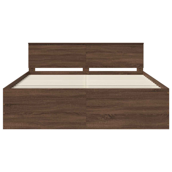 Bettrahmen 200x200 Braun Eiche Holzwerkstoff