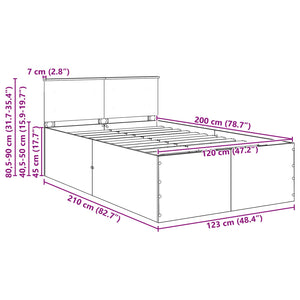 Bettrahmen 120x200 Braun Eiche