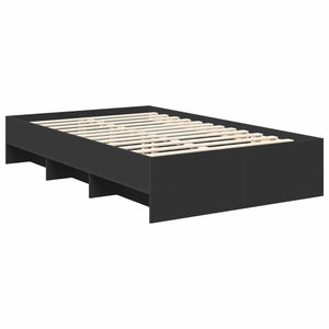 Schwarzes Bettgestell mit Kopfteil 137x203 cm