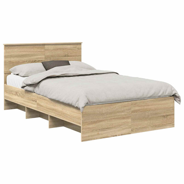 Bettrahmen Sonoma-Eiche 137x203 cm mit Kopfteil
