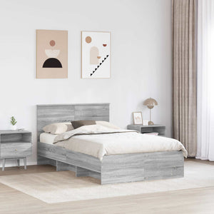 Bettrahmen Graues Sonoma 137x203 cm