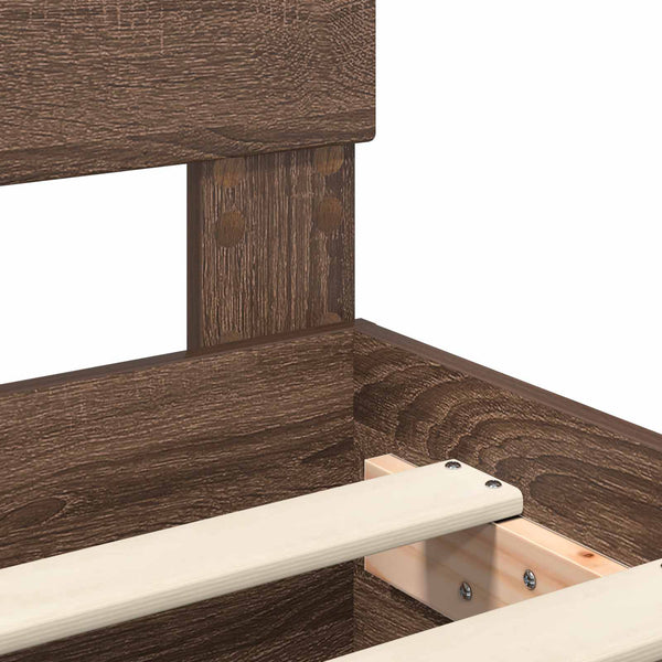 Bettrahmen Braun Eichenoptik 120x123 cm