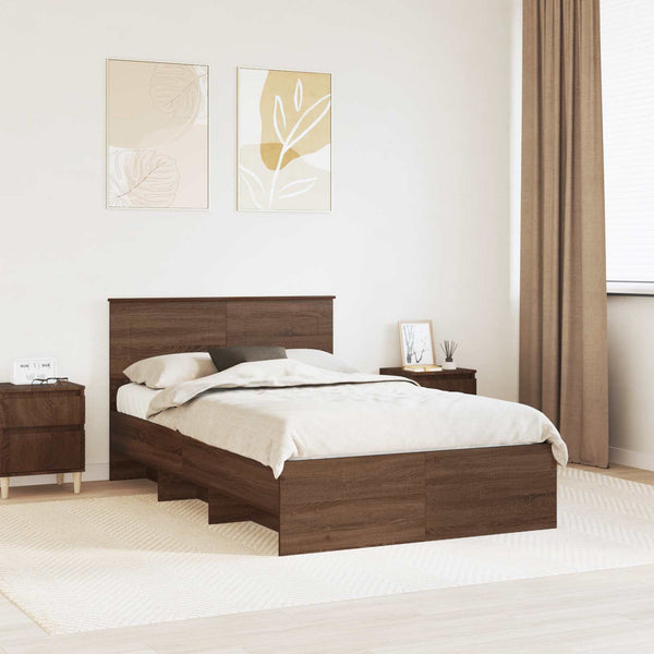 Bettrahmen Braun Eichenoptik 120x123 cm