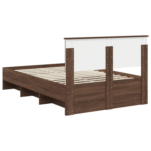 Bettrahmen Braun Eichenoptik 120x123 cm