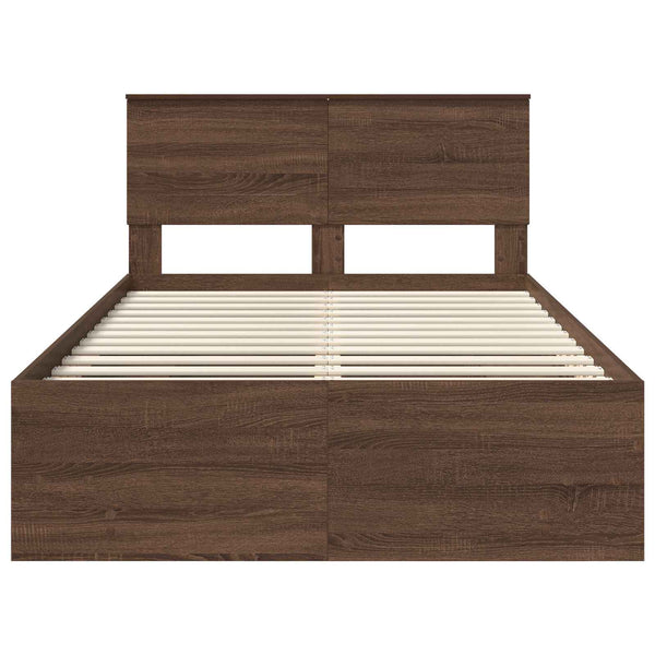 Bettrahmen Braun Eichenoptik 120x123 cm