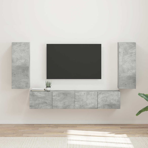 TV Wandregal Set Beton Grau