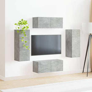 TV Wandregal Set Beton Grau