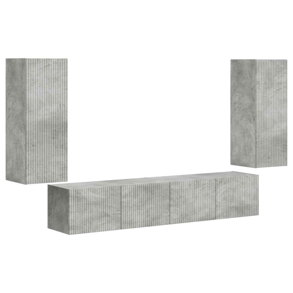 TV Wandregal Set Beton Grau