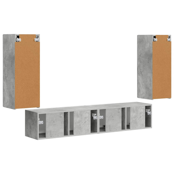 TV Wandregal Set Beton Grau