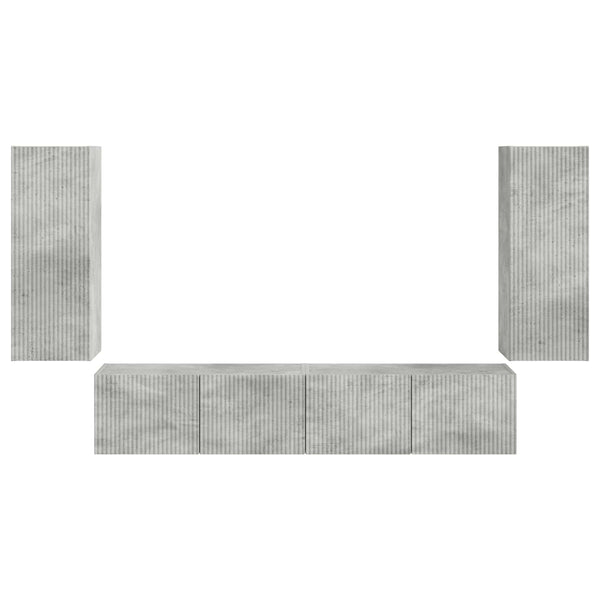 TV Wandregal Set Beton Grau