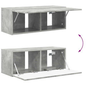 TV Wandregal Set Beton Grau