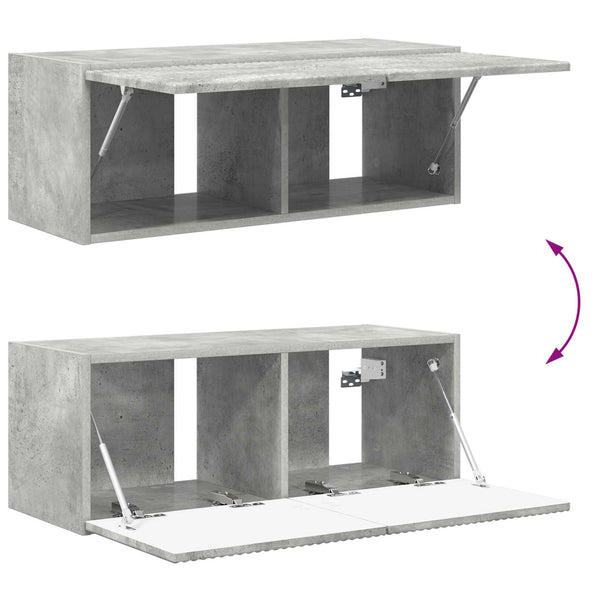 TV Wandregal Set Beton Grau