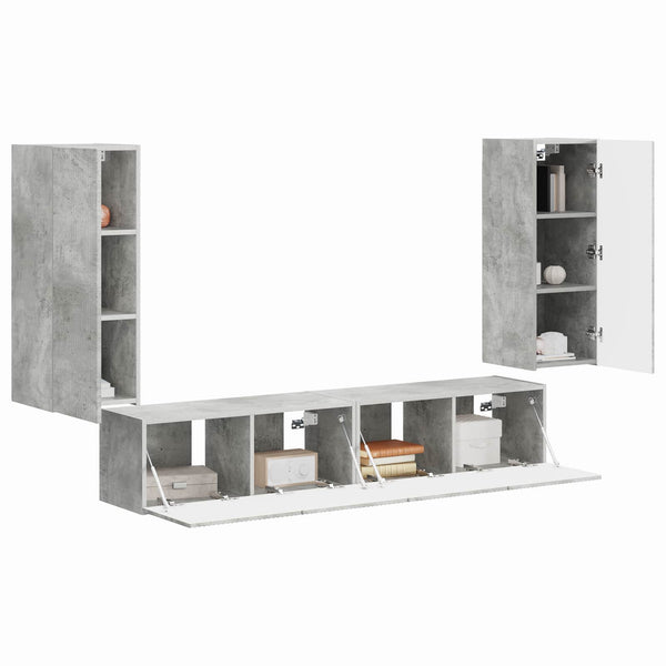 TV Wandregal Set Beton Grau