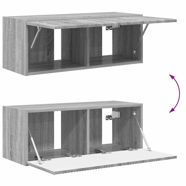 TV-Wandregal Set Grau Sonoma 4-teilig