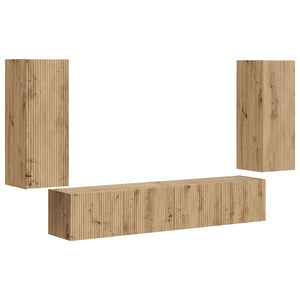 TV-Wandregal Set, Artisan-Eiche, 4-teilig