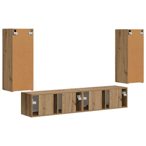 TV-Wandregal Set, Artisan-Eiche, 4-teilig