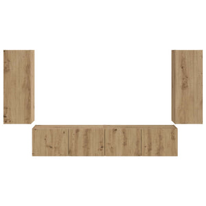 TV-Wandregal Set, Artisan-Eiche, 4-teilig