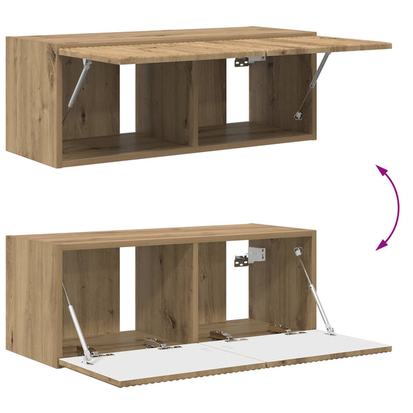TV-Wandregal Set, Artisan-Eiche, 4-teilig