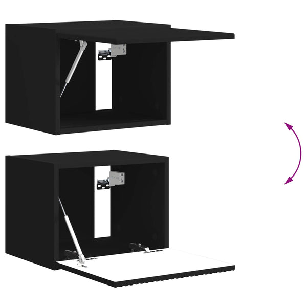 TV Wandregal Set, 6-teilig, Schwarz