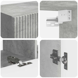 TV-Wandregal Set Beton Grau, 6-teilig