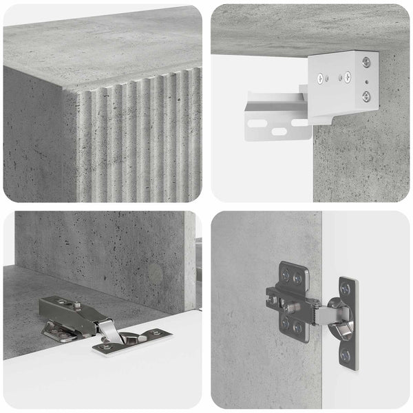 TV-Wandregal Set Beton Grau, 6-teilig