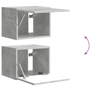 TV-Wandregal Set Beton Grau, 6-teilig