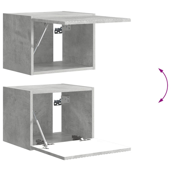 TV-Wandregal Set Beton Grau, 6-teilig