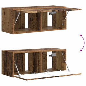 TV-Wandregal-Set Altholz, 6-teilig