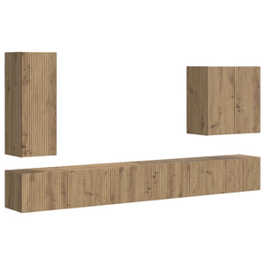TV-Wandregal Set Artisan-Eiche, 6-teilig
