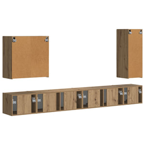 TV-Wandregal Set Artisan-Eiche, 6-teilig