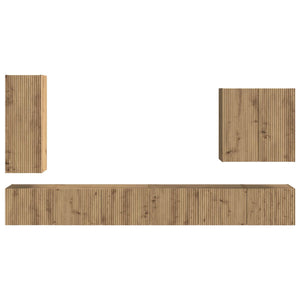 TV-Wandregal Set Artisan-Eiche, 6-teilig