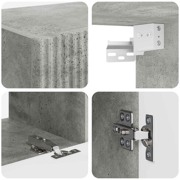 TV-Schrankset Wandmontiert Beton Grau