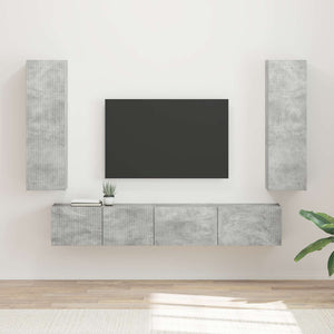 TV-Schrankset Wandmontiert Beton Grau