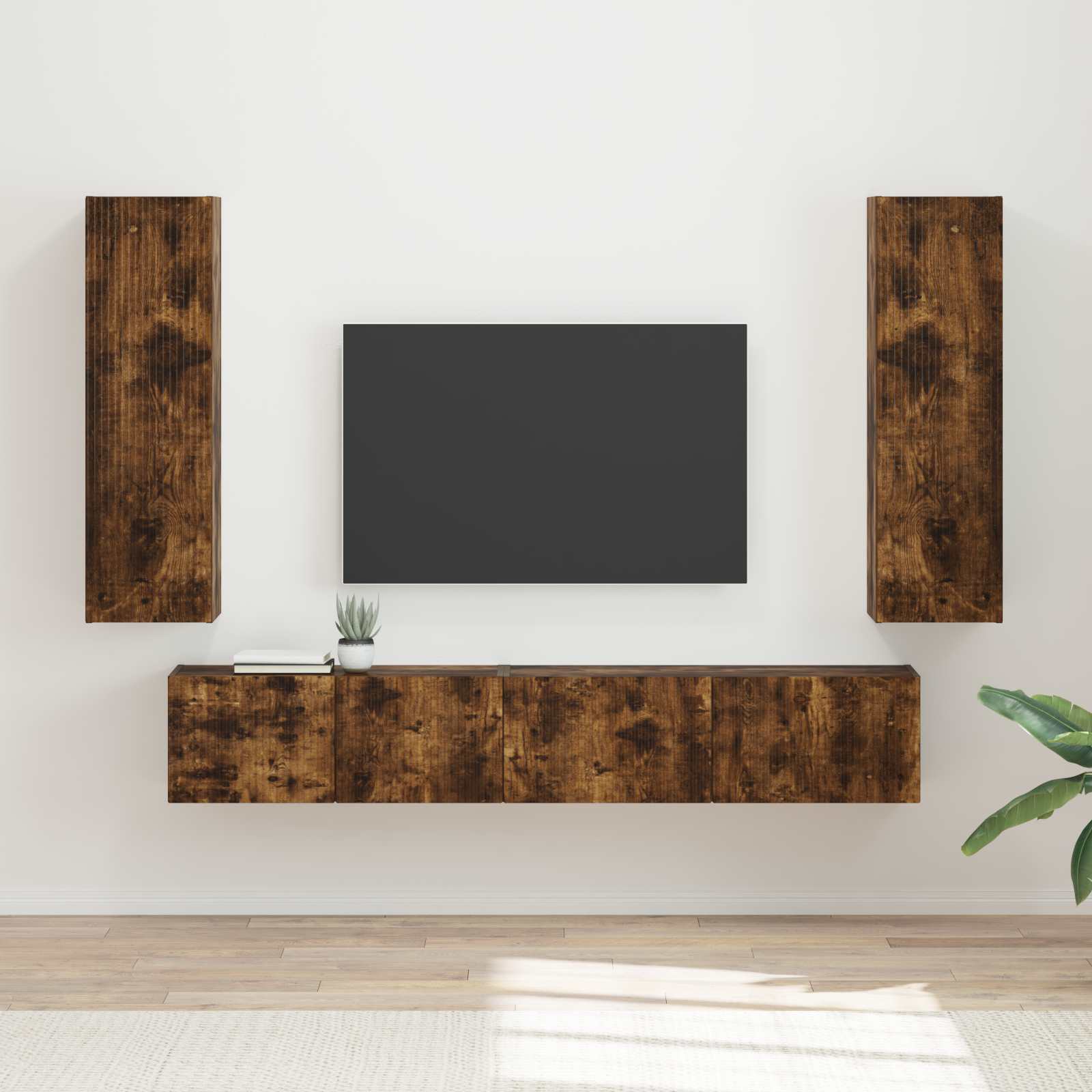 TV-Schrank Set 3-teilig Geräucherte Eiche