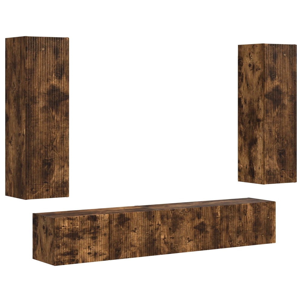 TV-Schrank Set 3-teilig Geräucherte Eiche