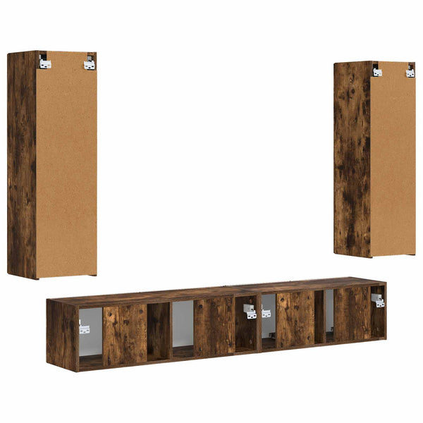 TV-Schrank Set 3-teilig Geräucherte Eiche