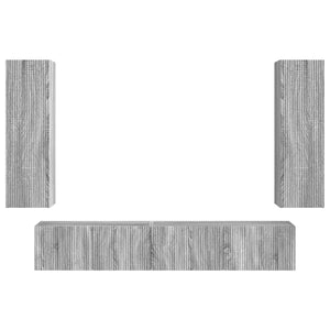 vidaXL Meuble TV mural 3 pcs Aggloméré couleur chêne sonoma gris