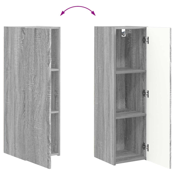 vidaXL Meuble TV mural 3 pcs Aggloméré couleur chêne sonoma gris