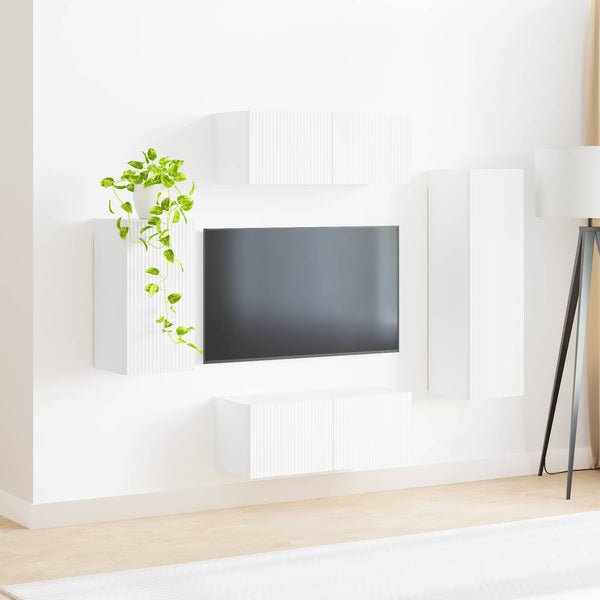 TV-Schrankset Wandmontage Weiß